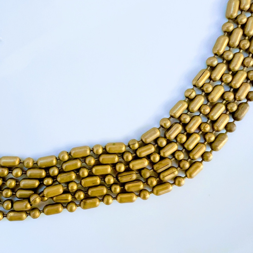 Miriam Haskell Signed Pat Pending Brass Festoon M… - image 4